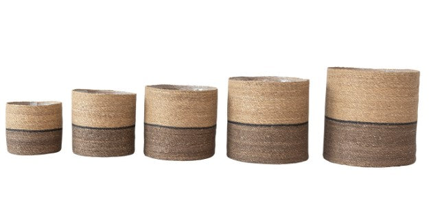 Woven Seagrass Cylinder Baskets