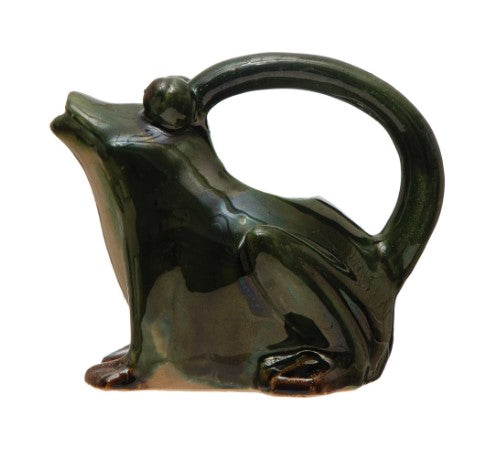 Stoneware Frog Watering Pitcher