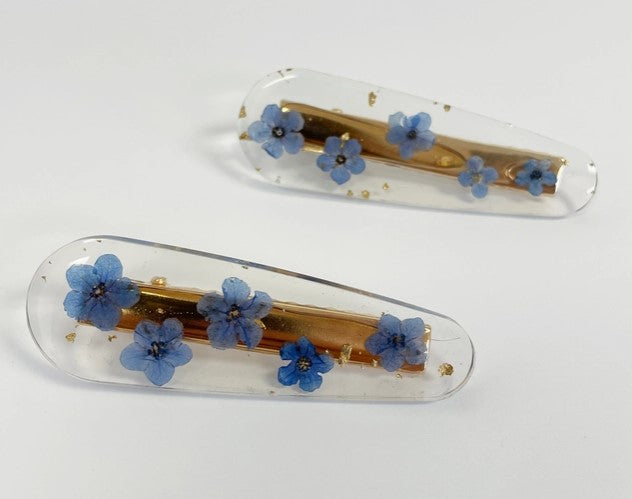 Forget-Me-Not Hairclips