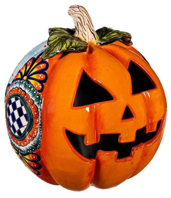 Mexican Talavera Pottery Garden Jack O'Lanterns