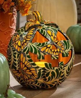 Mexican Talavera Pottery Garden Jack O'Lanterns
