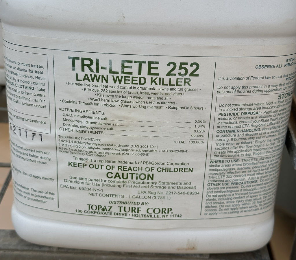 t zone broadleaf herbicide label Tri-Lete 252 Lawn Weed Killer