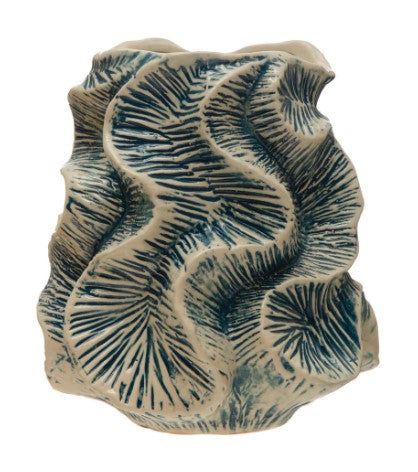 Textured Stoneware Organic Shaped Vase