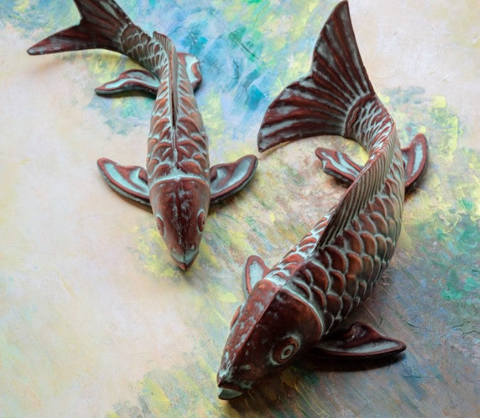 Verdigris Swimming Koi