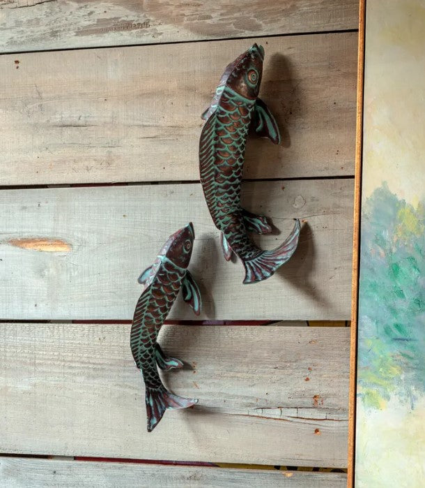 Verdigris Swimming Koi