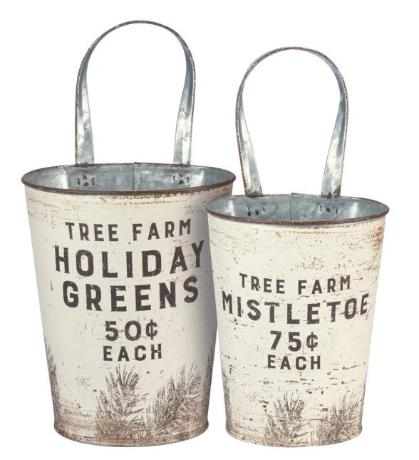 Wall Buckets, Christmas Seasonal