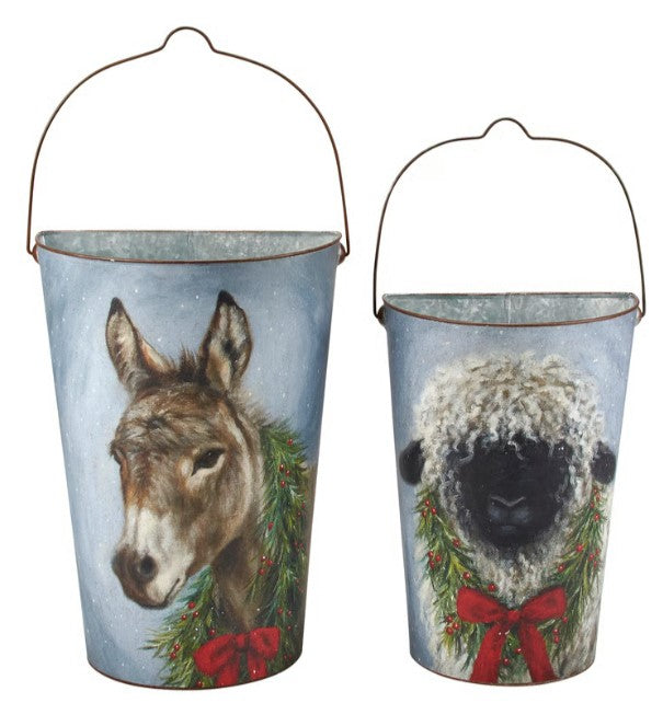 Wall Buckets, Christmas Seasonal