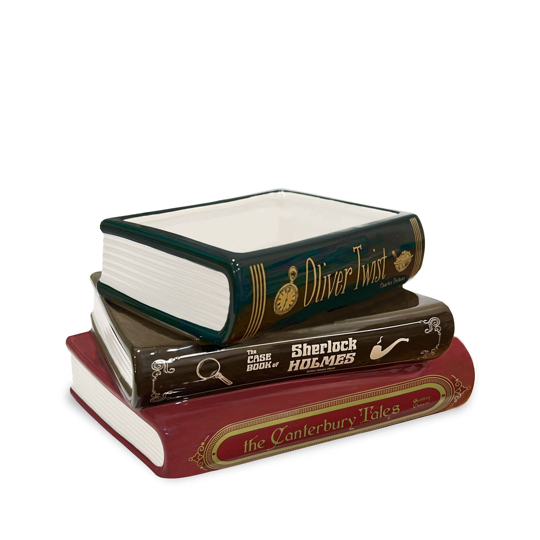Stacked Book Planter, Sherlock