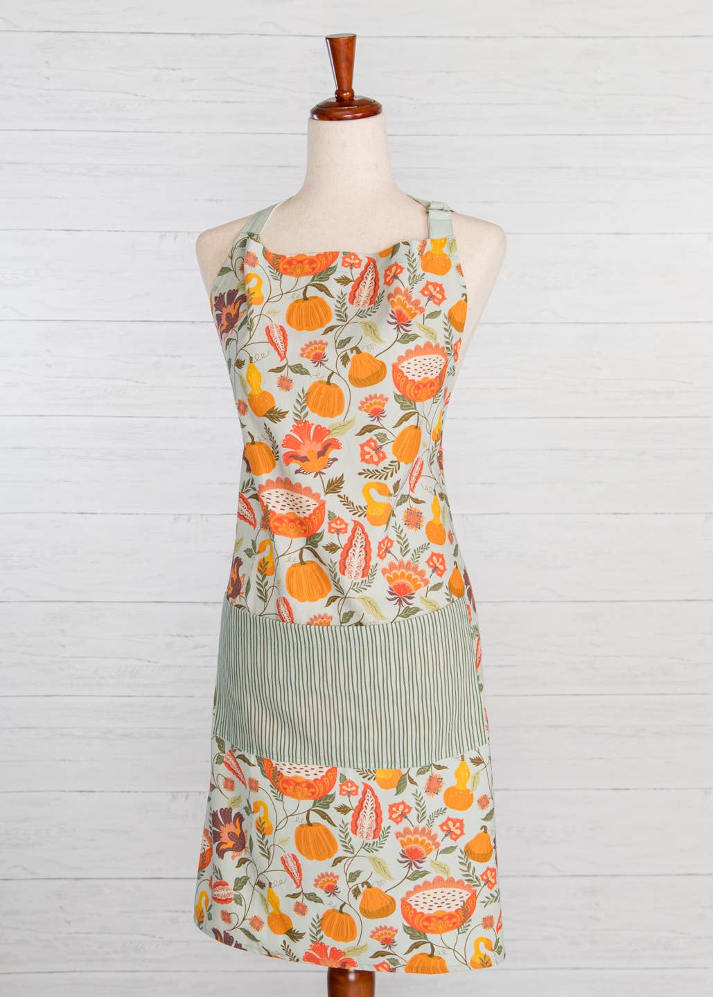 Pumpkin Garden Cotton Apron – Autumn Harvest Design