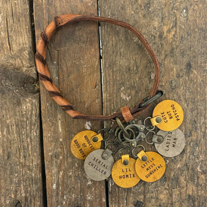 Leather Dog Charm, assorted