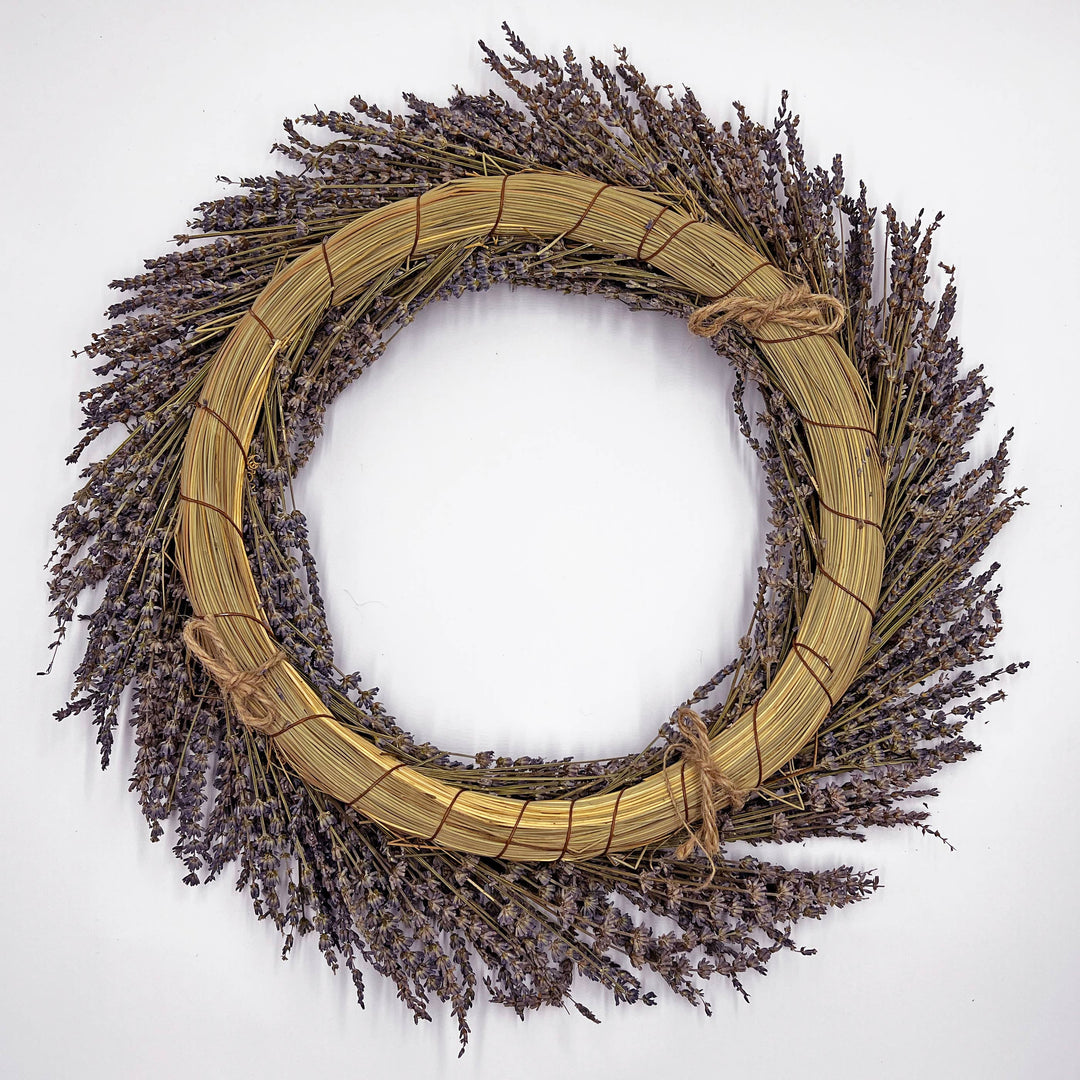 Real Preserved Dried Lavender Decorative Wreath in Purple