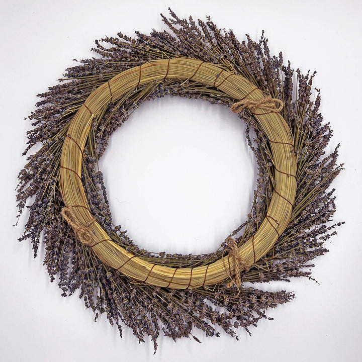 Real Preserved Dried Lavender Decorative Wreath in Purple