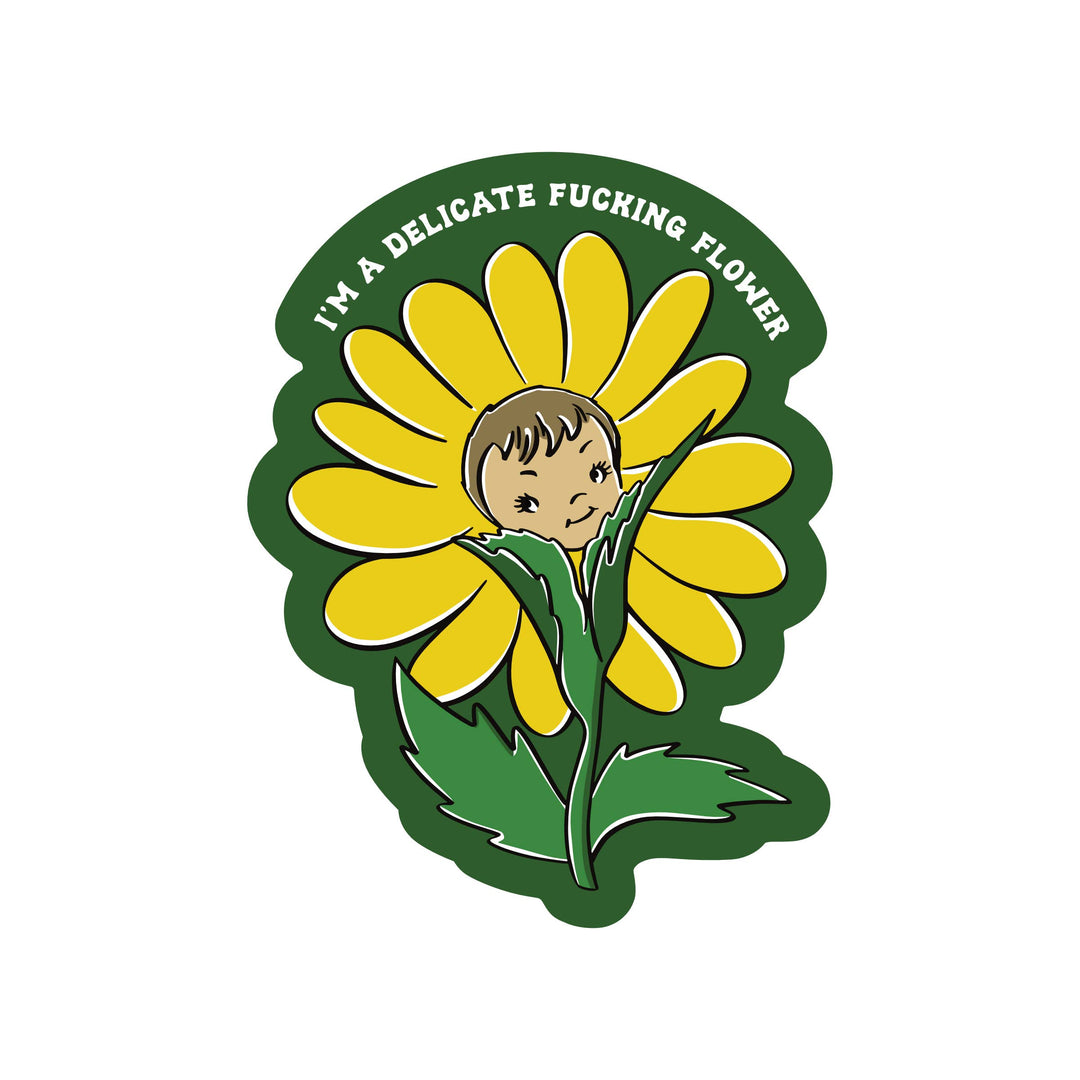 Vintage Swear Flower  High Quality Vinyl Sticker