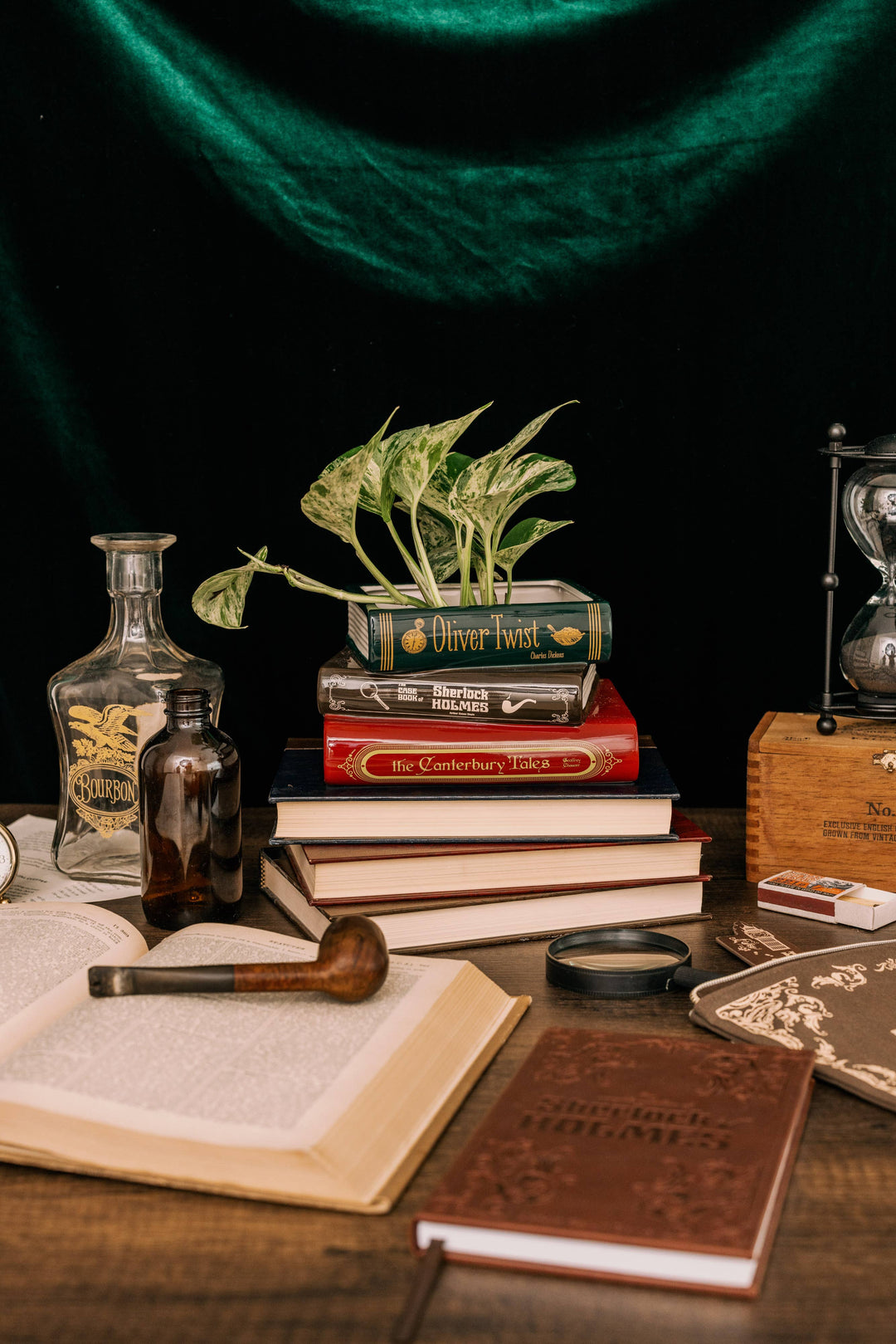 Stacked Book Planter, Sherlock