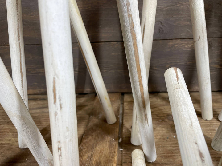 Farmhouse Stool-Assorted Sizes-CLEARANCE-3 Legs-White-$5