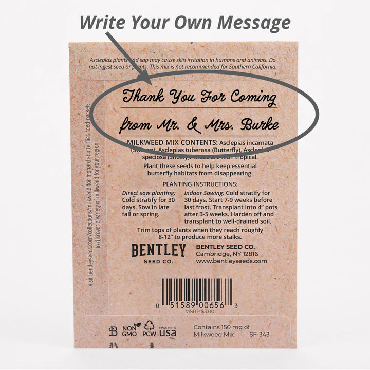 Help Save the Butterflies - Milkweed Mix Seed Packets