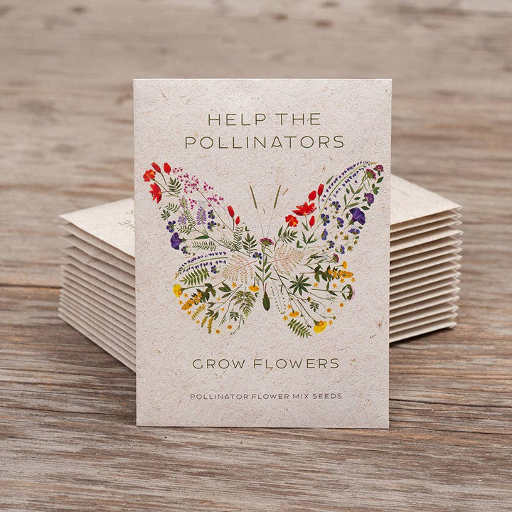 Help Pollinators Kraft Butterfly - Pollinator Wildflower Seed Packets