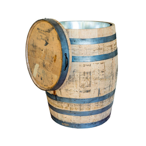Jack Daniels Whiskey Barrel with Galvanized Liner