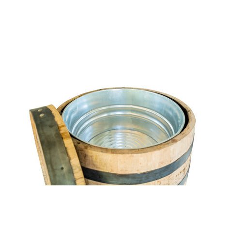 Jack Daniels Whiskey Barrel with Galvanized Liner