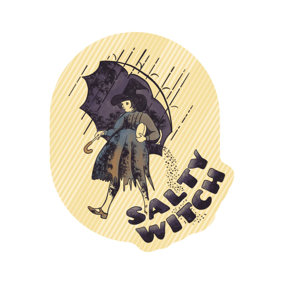 Halloween Salty Witch Watercolor High Quality Vinyl Sticker