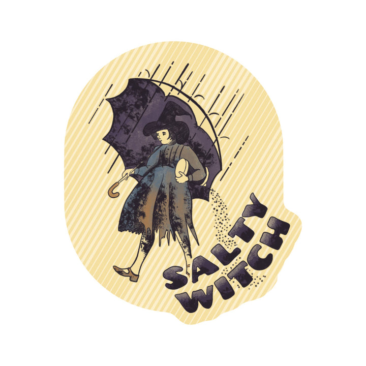 Halloween Salty Witch Watercolor High Quality Vinyl Sticker