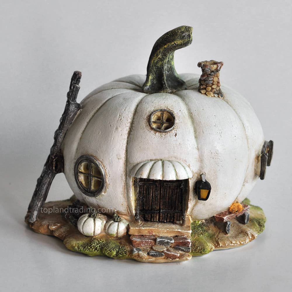 White Pumpkin Fairy House