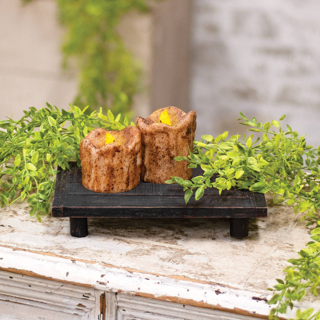 Distressed Black Wooden Rectangle Riser