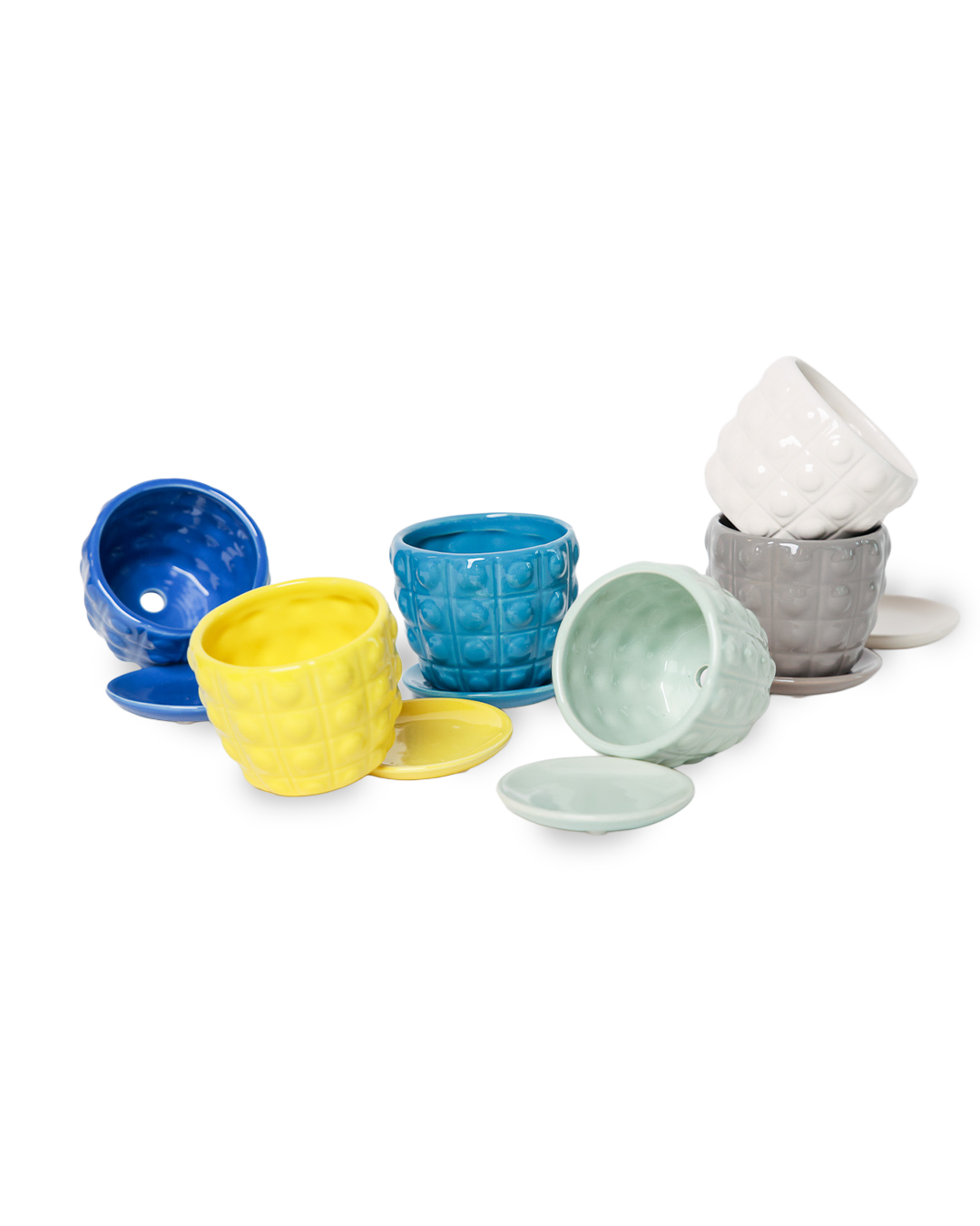 Convex Planter For Succulents And Cactus Pot With Saucer