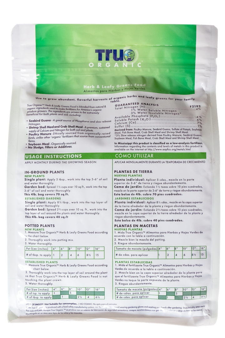True Organic Herb & Leafy Greens Food