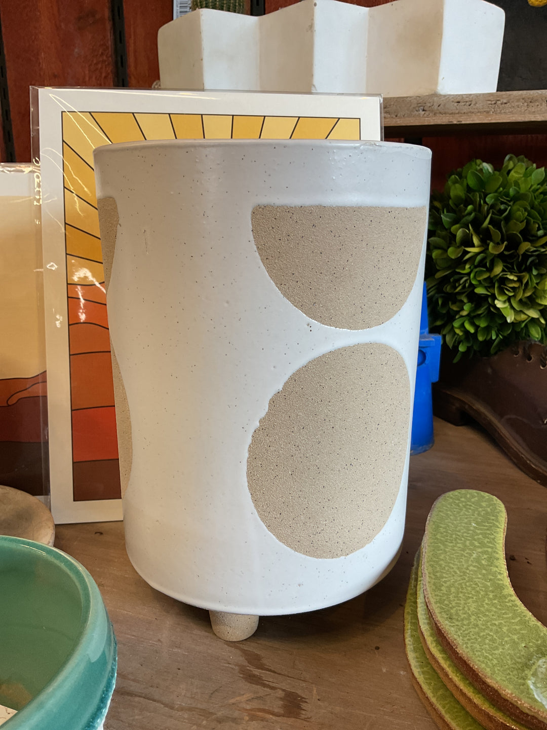 5" STONEWARE FOOTED PLANTER W