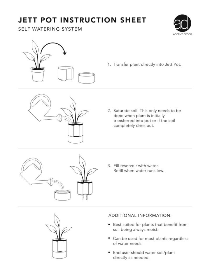 Jett Pot Self Watering Indoor Planter